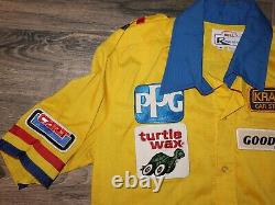 1980's Pro Racing Game Used Pit Crew Shirt Bell Racestar M Kraco PPG INDY NASCAR