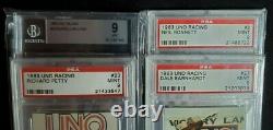 1983 Uno Racing Card Set With Richard Petty & Dale Earnhardt Rookie RC PSA 9 Mint