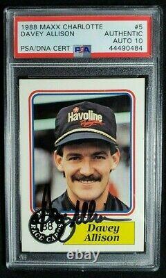 1988 Maxx #5 Davey Allison Signed Rookie Card Autograph RC PSA/DNA 10 Auto