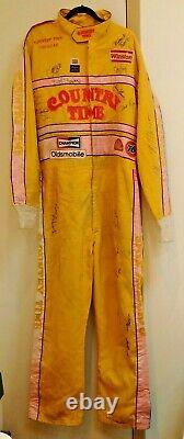 1991 NASCAR BOBBY HAMILTON FireSuit Signed 19x Crew RACE USED Countrytime Rare