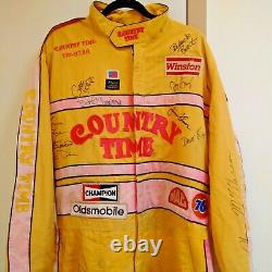 1991 NASCAR BOBBY HAMILTON FireSuit Signed 19x Crew RACE USED Countrytime Rare