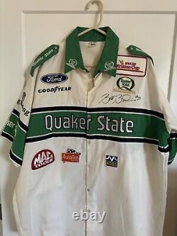 1992 NASCAR Winston Cup Pit Crew Shirt- Ernie Elliott- Brett Bodine Quaker State