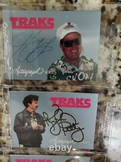 1992 Traks Autographed Dale Earnhardt Sr (9) Card Complete Set With Cover Card
