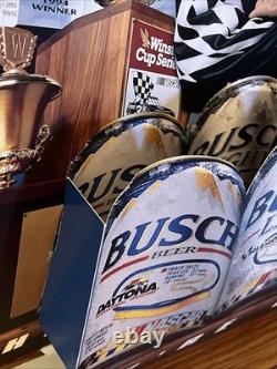 1996 Busch Beer Dale Earnhardt Great Tracks Can Series Sign Display 3-D Man Cave