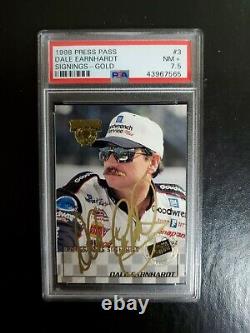 1998 Dale Earnhardt Sr Press Pass Gold Signings Autographed Card (45/100) Pop 1
