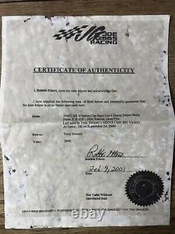 2000 Dover Win Signed Tony Stewart Home Depot Dover NASCAR Race Used Sheetmetal