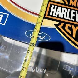 2001 Miller Lite Rusty Wallace Racing Mobil 1 Nascar Hood Metal Tin Sign 34X24