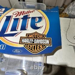 2001 Miller Lite Rusty Wallace Racing Mobil 1 Nascar Hood Metal Tin Sign 34X24