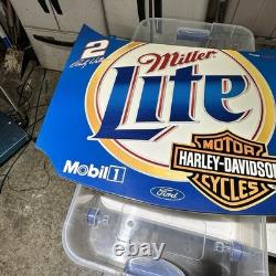 2001 Miller Lite Rusty Wallace Racing Mobil 1 Nascar Hood Metal Tin Sign 34X24