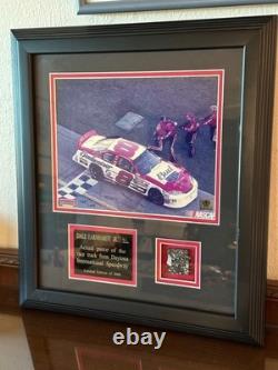 2004 Dale Earnhardt Jr Framed Photo with Piece of Race Used Track Ltd 2008 17x15