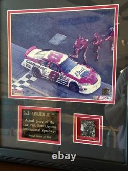 2004 Dale Earnhardt Jr Framed Photo with Piece of Race Used Track Ltd 2008 17x15