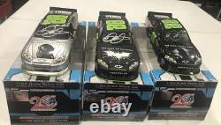 2012 Dale Jr #88 Set Of 3 Diet Dew Dark Knight Autographed 1/24's