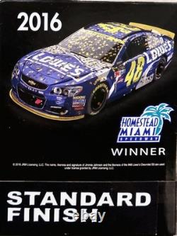 2016 #48 Jimmie Johnson Lowe's SS Homestead Miami Race Win 124 Diecast Action