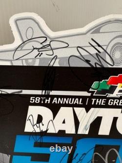 2016 Daytona 500 Multi-Signed Wooden Sign NASCAR Auto Dale Earnhardt Jr. & More
