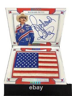 2020 National Treasures Richard Petty 1/1 Flag Logo Auto Autograph