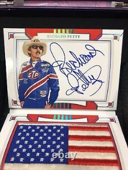 2020 National Treasures Richard Petty 1/1 Flag Logo Auto Autograph