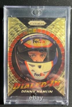 2020 Panini Prizm NASCAR Denny Hamlin #DI8 Gold 1/1 Dialed In Insert