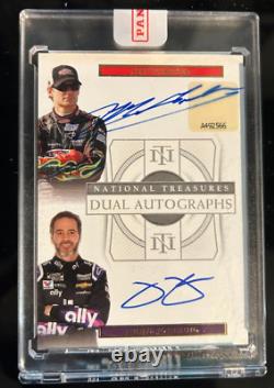 2021 National Treasures Dual Autograph Jeff Gordon Jimmy Johnson #09/25 On Card