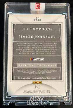 2021 National Treasures Dual Autograph Jeff Gordon Jimmy Johnson #09/25 On Card