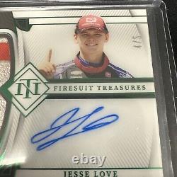 2023 Panini National Treasures Racing Firesuit Treasures Jesse Love 4/5 Nasty Pa