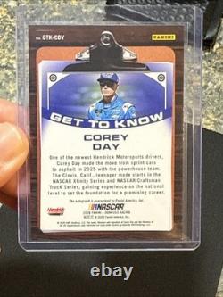 2026 Donruss NASCAR Corey Day Get To Know On-Card Auto Autograph GTK-CDY SSP