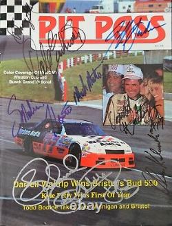 9x Signed Nascar (8x HOF) Nov 92 Pit Pass Mag. Earnhardt Petty Gordon Waltrip