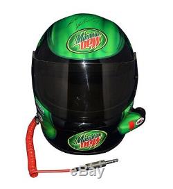 AUTOGRAPHED 2005 Kasey Kahne #9 Mountain Dew Race-Used NASCAR Helmet with Mic HANS