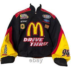 Bill Elliot 2000 Vintage NASCAR Mcdoanld Drive Thru crew Racing jacket USA SZ M