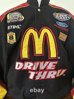 Bill Elliot 2000 Vintage NASCAR Mcdoanld Drive Thru crew Racing jacket USA SZ M