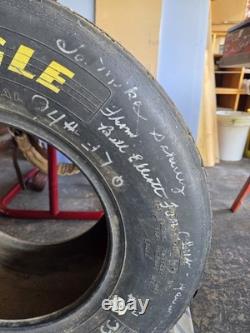 Bill Elliot Race Used Goodyear Eagle Tire Black Autographed NASCAR Display