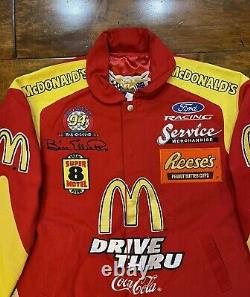 Bill Elliott #94 McDonalds Drive Racing Race Jacket Mens Size Large NASCAR