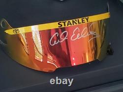 Carl Edwards Signed Auto Race Used HELMET Visor NASCAR HALL OF FAME Stanley Tool