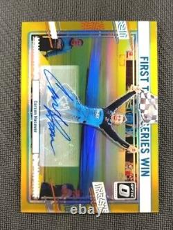 Carson Hocevar 2024 Panini Donruss Racing First Series Win Gold Prizm Auto /10