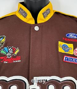 Chase Authentics Men's M&M NASCAR Jacket Size XL Brown Yellow Colorblock Cotton