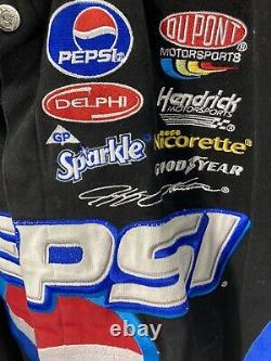 Chase Jeff Gordon Pepsi Jacket Mens Size XL Snap NASCAR Racing Black Authentic