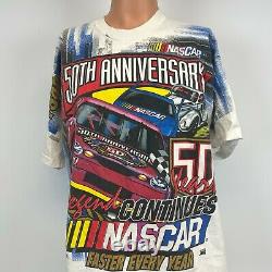 Chase Nascar Racing 50th Anniversary All Over Print T Shirt Vtg 1998 Made USA XL