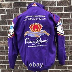 Crown Royal Chase Authentics NASCAR Racing Jacket Purple Logo Jamie Mcmurray L
