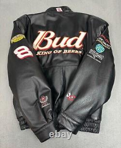 Dale Earnhardt Budweiser Nascar Racing Leather Sports Bomber Jacket Sweater Sm