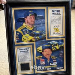 Dale Earnhardt Jr. 2010 Daytona Framed Collage & Race-Used Tire COA rare and HTF