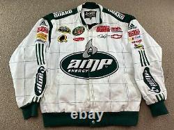 Dale Earnhardt Jr Amp Energy Jacket Racing Chase M NASCAR White Green Coat