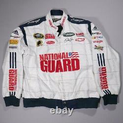 Dale Earnhardt Jr Race Jacket Adult 2XL White National Guard Nascar Racing Mens