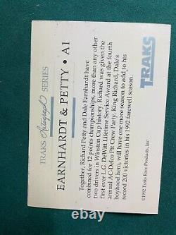 Dale Earnhardt / Richard Petty Cert. Autographed 1992 Tracks # A1 Racing Card