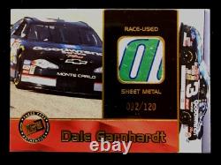 Dale Earnhardt Sr 2001 Press Pass 3 Color Race Used Sheet Metal Card / 120