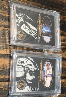 Dale Earnhardt Sr & Dale Jr Press Pass Burning Rubber Race Used Tire Authentic