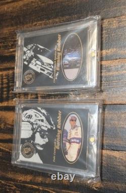 Dale Earnhardt Sr & Dale Jr Press Pass Burning Rubber Race Used Tire Authentic