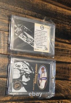 Dale Earnhardt Sr & Dale Jr Press Pass Burning Rubber Race Used Tire Authentic