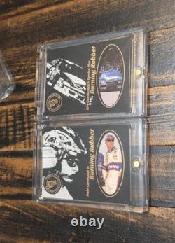 Dale Earnhardt Sr & Dale Jr Press Pass Burning Rubber Race Used Tire Authentic