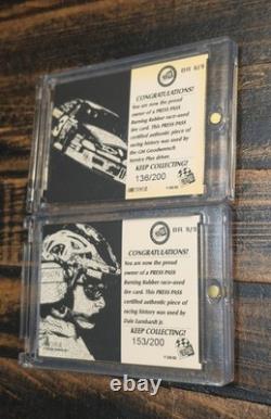 Dale Earnhardt Sr & Dale Jr Press Pass Burning Rubber Race Used Tire Authentic