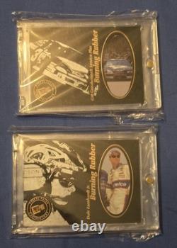 Dale Earnhardt Sr & Dale Jr Press Pass Burning Rubber Race Used Tire Authentic