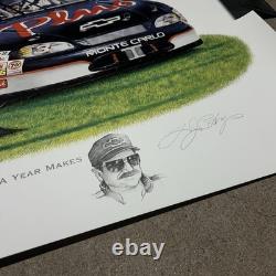 Dale Earnhardt Sr Difference A Year Makes Artist Proof TJ Bishop Signed + Sketch